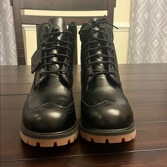 Timberland 6” Premium Brogue Boots new black Men’s Size 9 - Picture 5 of 14